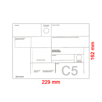 Obálky C5 162x229 mm doporučeně, 1000 ks
