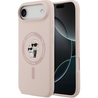 Karl Lagerfeld Liquid Silicone Karl and Choupette MagSafe kryt iPhone Air růžový Karl Lagerfeld Liquid Silicone Karl and Choupette MagSafe kryt iPhone Air růžový
