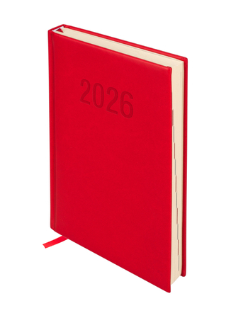 Kalendarz książkowy A5 2026 Colorfix dzienny czerwony