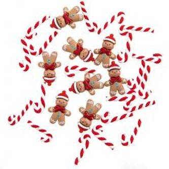 Ozdoby polimerowe 3D Gingerbreas & candy 28szt