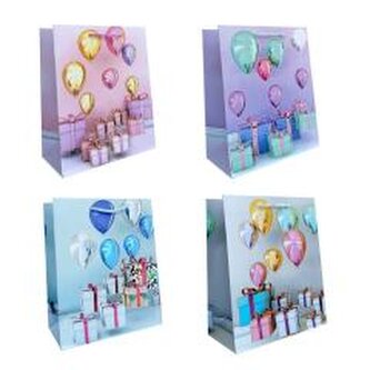 Torebka prezentowa urodzinowa S Balony metal mix Torebka prezentowa urodzinowa S Balony metal mix