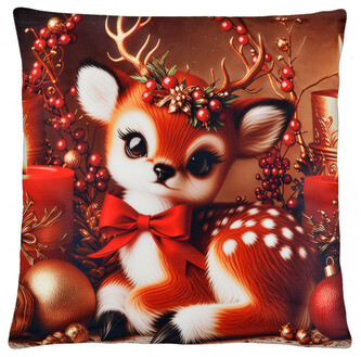Vánoční polštář CHRISTMAS DEER motiv I. 40x40 cm Mybesthome