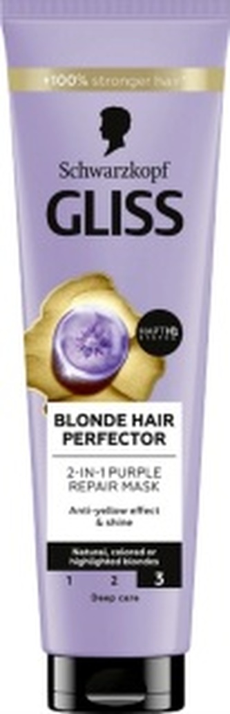 Gliss Blonde Perfector Purple 2v1 fialová regenerační maska 150 ml