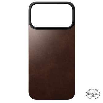 Nomad Magnetic Leather Back, rustic brown (Horween), Magsafe - iPhone 17 Pro Max