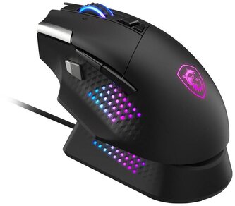 MSI herní myš VERSA PRO Wireless + Mouse Dock PRO bezdrátová 26.000 dpi 2,4GHz BT5.3 USB RGB 15 tlačítek