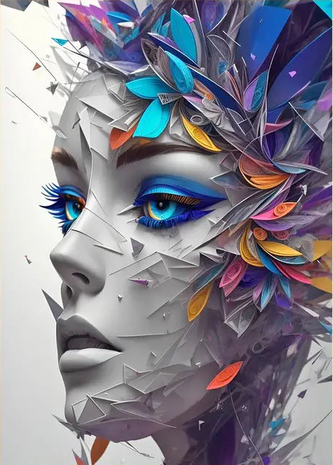 Diamantový obrázek portrét dámy - abstrakce 30 x 40 cm Diamantový obrázek portrét dámy - abstrakce 30 x 40 cm