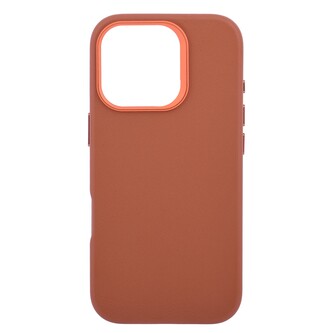 Pouzdro Leather Frame s podporou MagSafe iPhone 16 Pro - hnědé