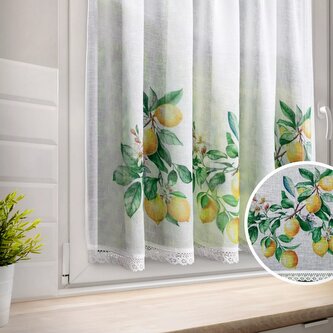 Dekorační krátká vitrážová záclona do kuchyně LEMONS 90x150 cm MyBestHome