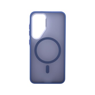 Pouzdro Matte Frame s podporou MagSafe Samsung Galaxy S25 5G - modré