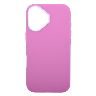 Pouzdro Leather Frame s podporou Magsafe iPhone 16 - tmavě růžové