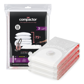 Sada 3ks vakuových úložných sáčků Compactor Bag Aspispace XL 140 litrů, 80 x 130 cm Sada 3ks vakuových úložných sáčků Compactor Bag Aspispace XL 140 litrů, 80 x 130 cm