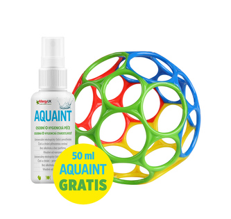 OBALL Hračka Oball RATTLE 10 cm blue 0m+AQUAINT 100% ekologická čisticí voda 50 ml