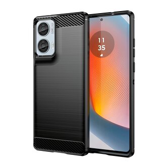Pouzdro Carbon Motorola Moto Edge 50 Fusion 5G - černé