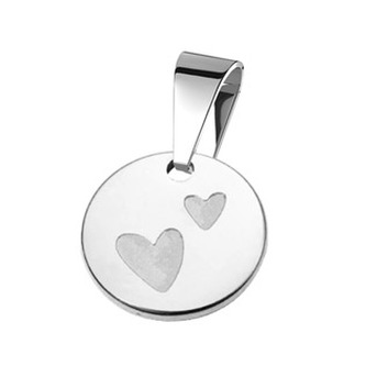 OPP1953-ST Ocelový přívěsek se srdíčky - srdce