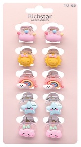 Skřipce do vlasů s roztomilým motivem 2,5 x 2 x 2,5 cm, 10 ks