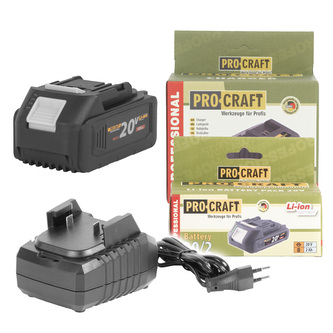Sada aku baterie Procraft 20/4 + nabíječka Procraft 20/1 | S20/4-20/1