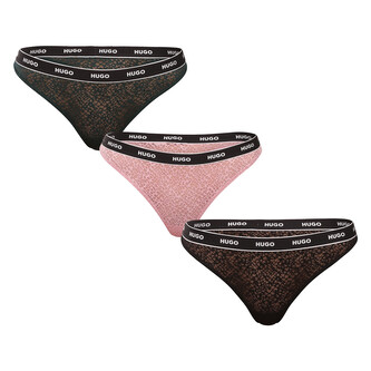 3PACK dámská tanga HUGO vícebarevná (50535265 962) M