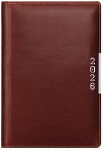 Kalendarz 2026 A6 kieszonkowy tygodniowy brązowy