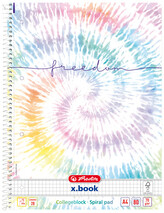 Zeszyt na spirali, A4, 80k., kratka, New Batik Freedom, Herlitz