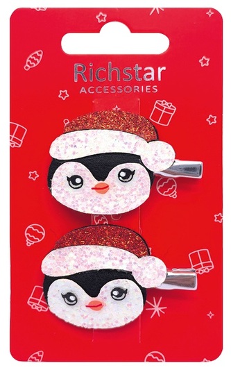 Sponky do vlasů tučňáci 4,5 x 3,5 x 0,5 cm, 2 ks