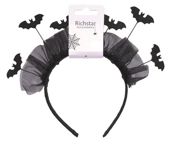 Čelenka do vlasů s netopýry černá, obvod 37 cm