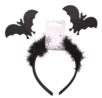 Čelenka do vlasů netopýři s peřím, obvod 37 cm