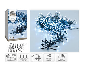 osvětlení vánoční 5,5m 768LED studená BÍ 8 funkc s časovačem