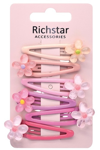 Sponky do vlasů s květinkou 5,5 x 2 x 1 cm, 6 ks
