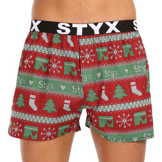 Pánské trenky Styx art sportovní guma Vánoce pletené (B1658) S Pánské trenky Styx art sportovní guma Vánoce pletené (B1658) S