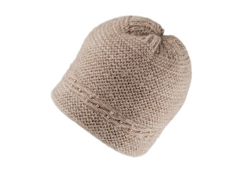 Dámská zimní čepice s perlami - 1 ks - 4 béžová