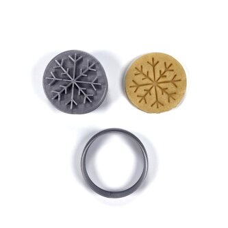 Sněhová vločka 1 razítko s vykrajovátkem