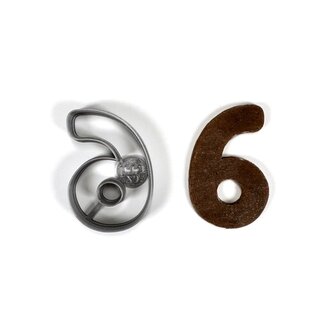 Číslo 6 zaoblené hrany (7cm) vykrajovátko/formička