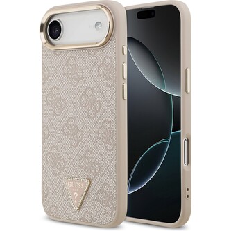 Guess PU Leather 4G Triangle Logo Gold Frame MagSafe kryt iPhone Air růžový Guess PU Leather 4G Triangle Logo Gold Frame MagSafe kryt iPhone Air růžový