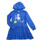 Dívčí šaty FROZEN dlouhý rukáv s kapucou bavlna, modrá, velikost: 110