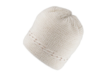 Dámská zimní čepice s perlami - 1 ks - 1 krémová nejsvět.