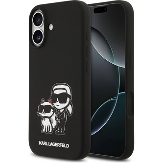 Karl Lagerfeld Liquid Silicone K&CH Sketch MagSafe kryt iPhone 17 černý Karl Lagerfeld Liquid Silicone K&CH Sketch MagSafe kryt iPhone 17 černý