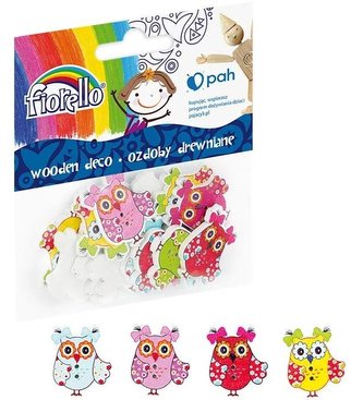 Ozdoby drewniane Sowa 15szt FIORELLO