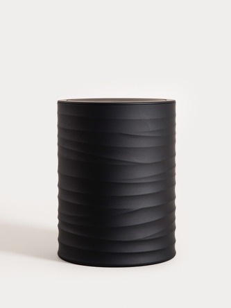Kosz | TORUS | łazienkowy z tłoczeniem czarny | 19x19x25 cm | 733628