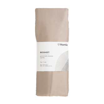 Prześcieradło | DANIELLE | satynowe beżowe | 90x200 cm | AW23 855349