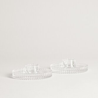 Zestaw świeczników | RIFF | szklanych ryflowanych | 2 szt. | 749612