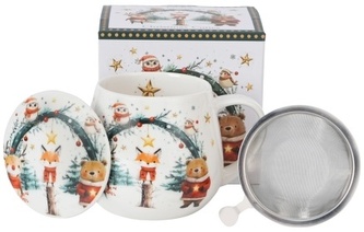 Porcelánový hrnek s čajovým sítkem Christmas Cuties 2