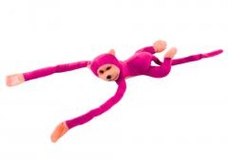 Małpka pluszowa z dźwiękiem ciemnoróżowa 80cm