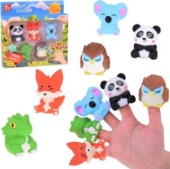 JOKOMISIADA Sada prstových maňásků - Zvířátka ze ZOO 5 ks