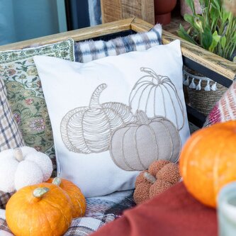 Poszewka | PUMPKIN | w wyszywane dynie | 45x45 cm | 854755