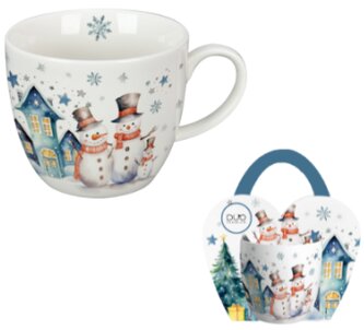 Porcelánový hrnek v dárkovém balení Snowman 460 ml