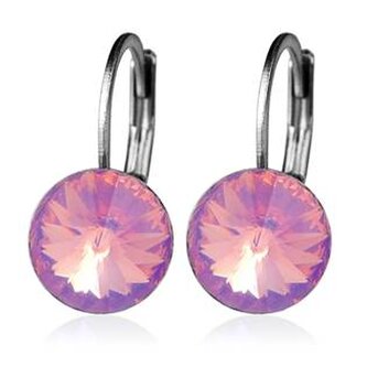 NBSS08-OPP Ocelové náušnice - Opal Pink, 8 mm