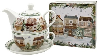 Porcelánová konvička s hrnkem Christmas City 2