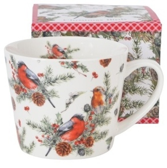 Porcelánový hrnek v dárkové krabičce Christmas Birds 1 - 600 ml