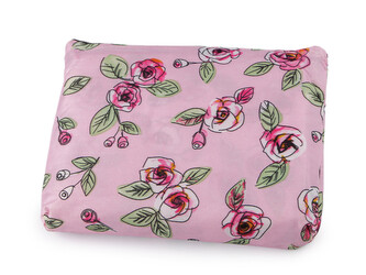 Skládací nákupní taška se zipem 39x40 cm - 1 ks - 51 růžová sv. květ