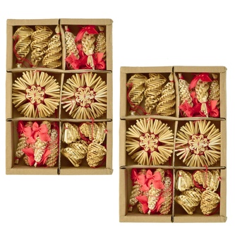 Slaměné ozdoby vrtulky, 27 ozdob, sada 2 ks